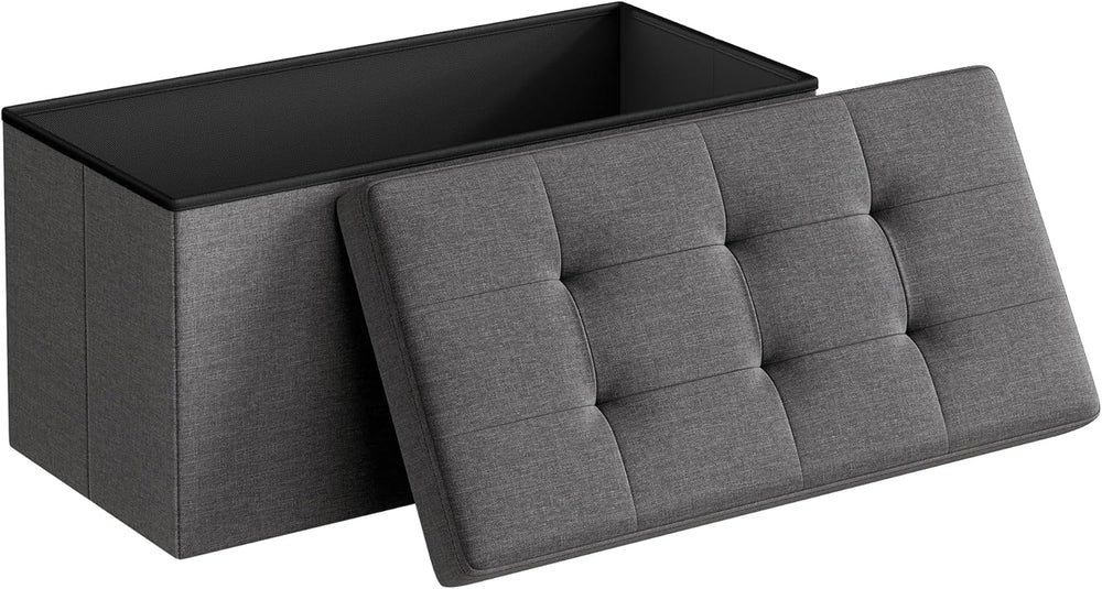 SONGMICS 30 Inches Folding Storage Ottoman Bench, Load 660 lb