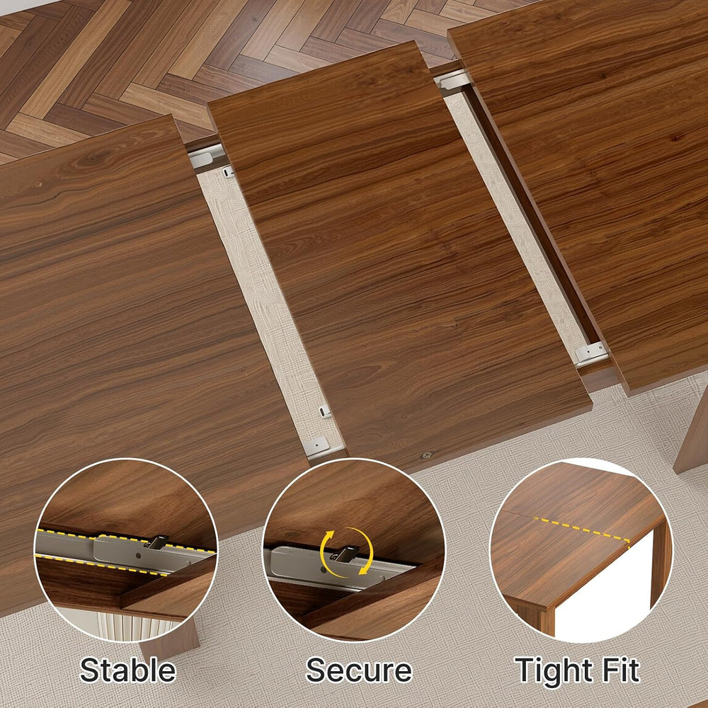 Miereirl 59"–77" Extendable Farmhouse Dining Table Set for 6, 7-Pie...