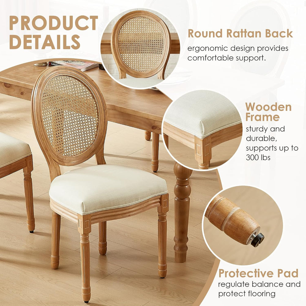 French Country Dining Chairs, Upholstered Dining Chairs Set of 2
