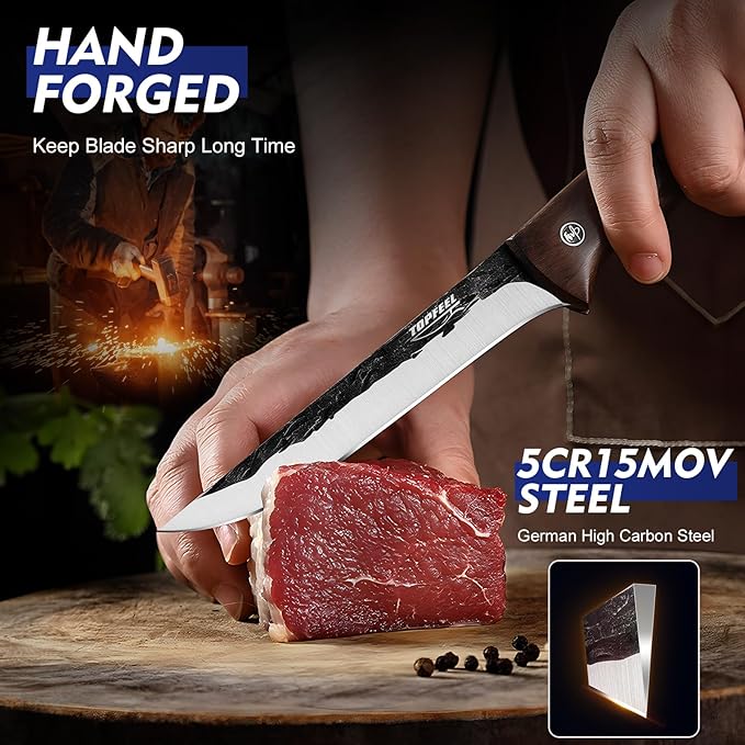 Topfeel 4PCS Hand Forged Butcher Knife Set