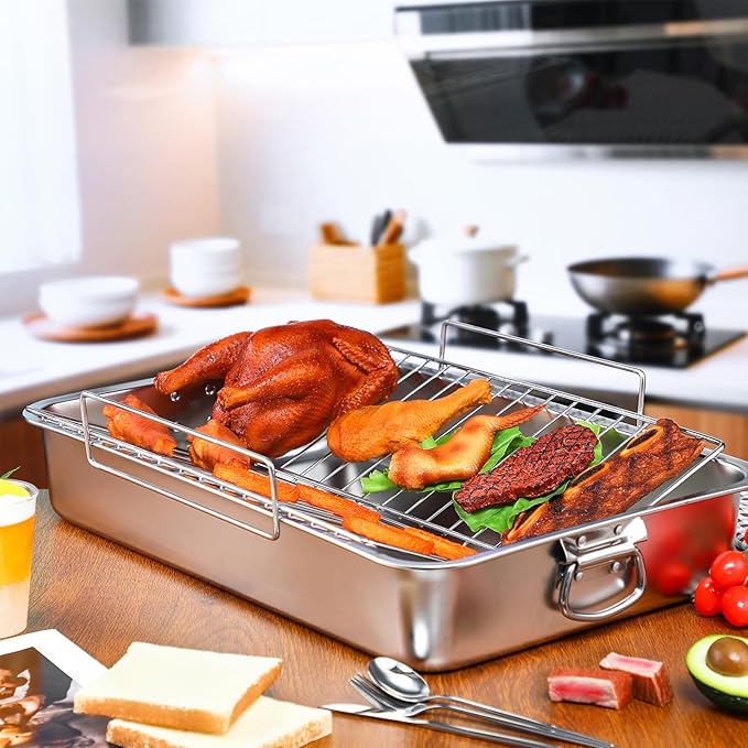 Teenyyou Extra Large Stainless Steel Turkey Roaster