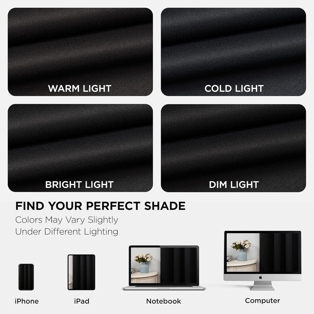Joydeco Blackout Curtains 90 Inches Long, Black Curtains 2 Panels Set Thermal...