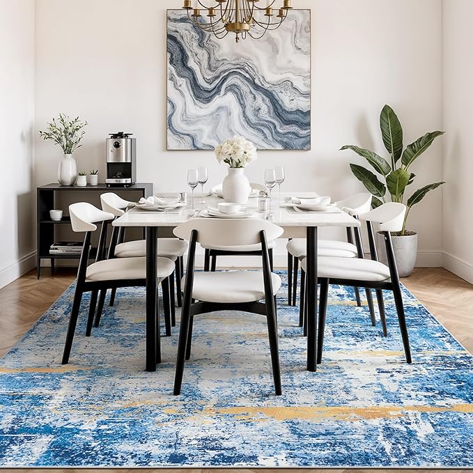 Rugflix 5x7 Area Rugs for Living Room, Washable Large Rug Stain-Resistant Low