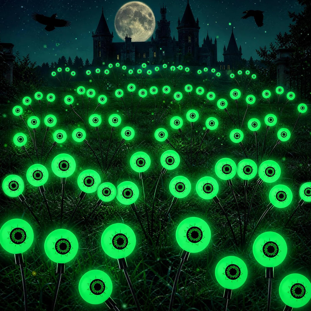Dazzle Bright Halloween Decorations Outdoor, 6 Pack 36LED Solar Eyeball Pathw...