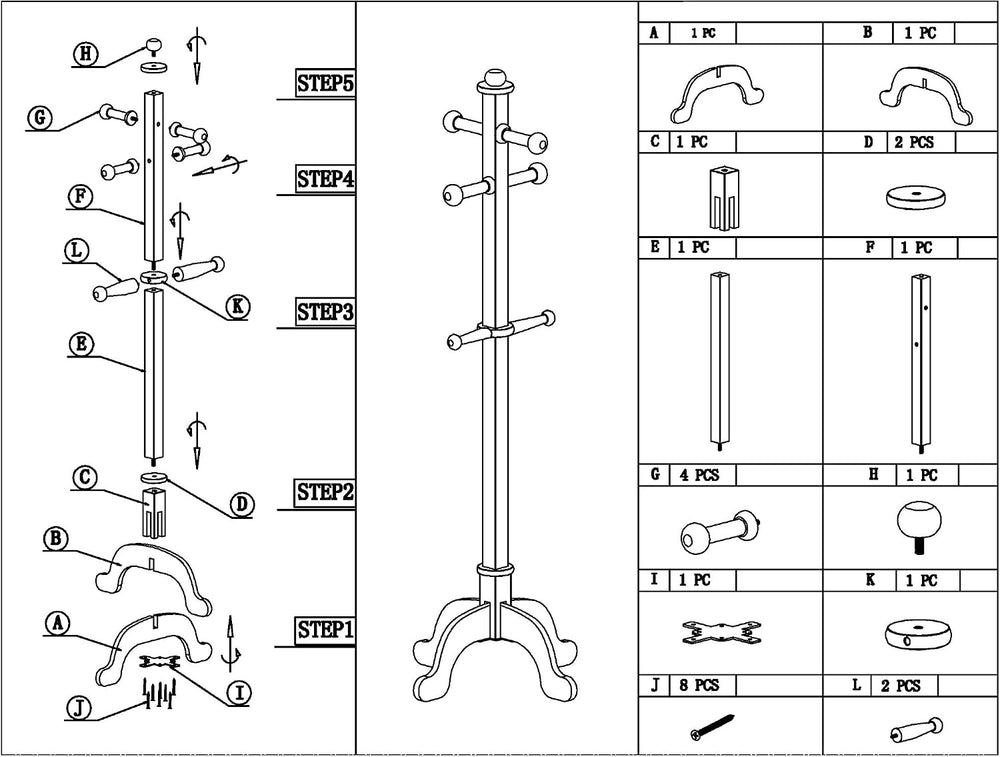 Frenchi Home Furnishing Kid's Coat Rack