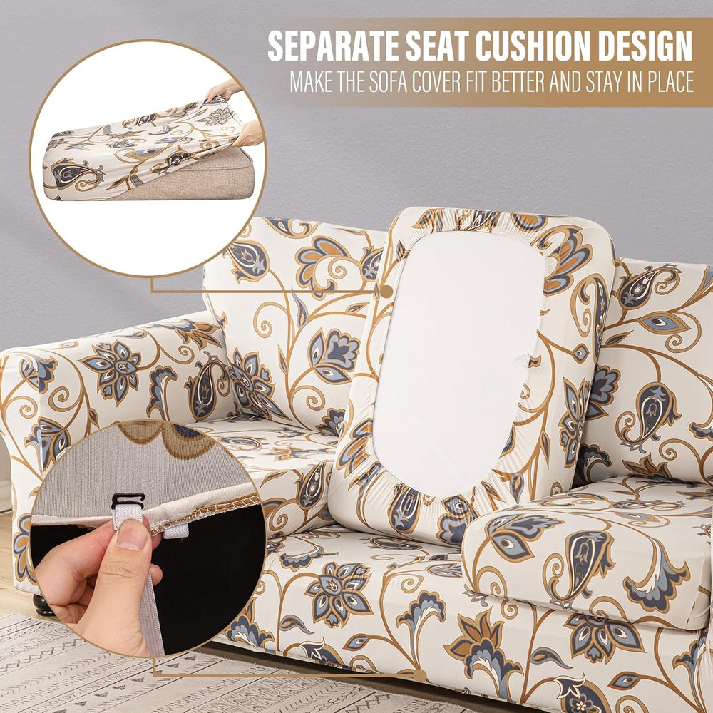 Lamberia Printed Sofa Cover High Stretch Sofa Slipcovers 2 Piece Armchair Sli...
