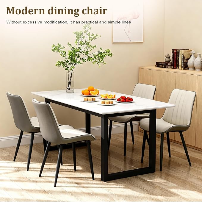 Dining Chairs Set of 2, Leather Modern Kitchen & Dining Room Chairs, Comf...