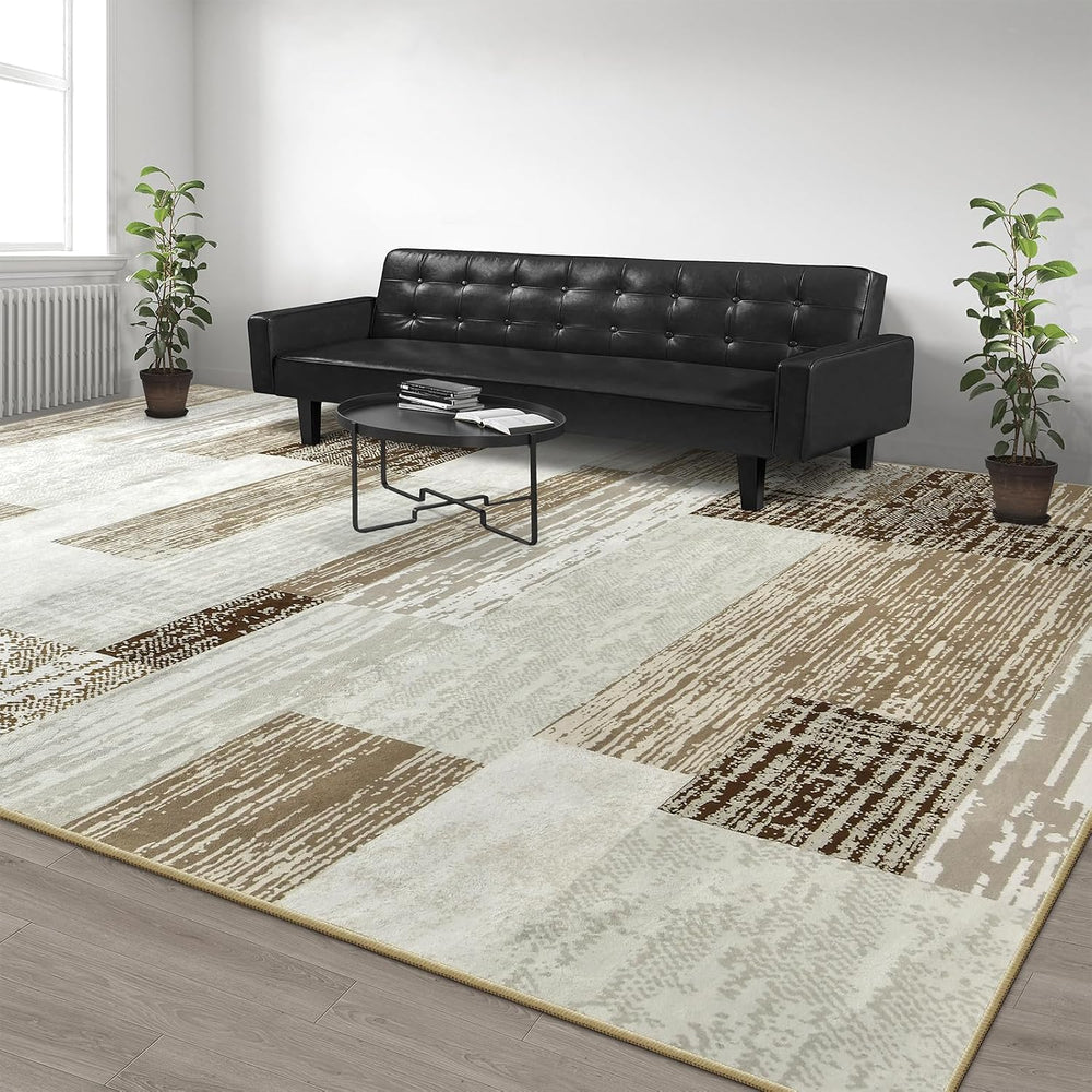 Large Area Rugs, Modern Geometric Patchwork Floor Decor Rockwood Collection