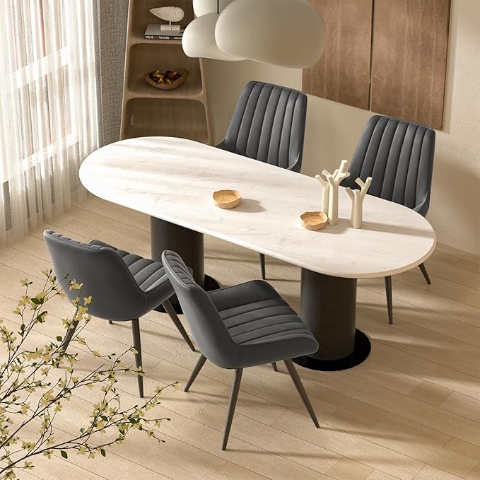 Nalupatio Modern Dining Chairs Set of 6, Comfy Dining Room Chairs with Thick ...