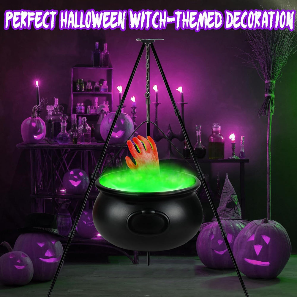 Halloween Decorations Outdoor, 12.6โ Large Witches Cauldron Kettle on Tripod ...