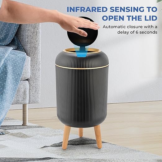 Pukomc Smart Sensor Wastebasket, Convenient and Hygienic Easy to Use,