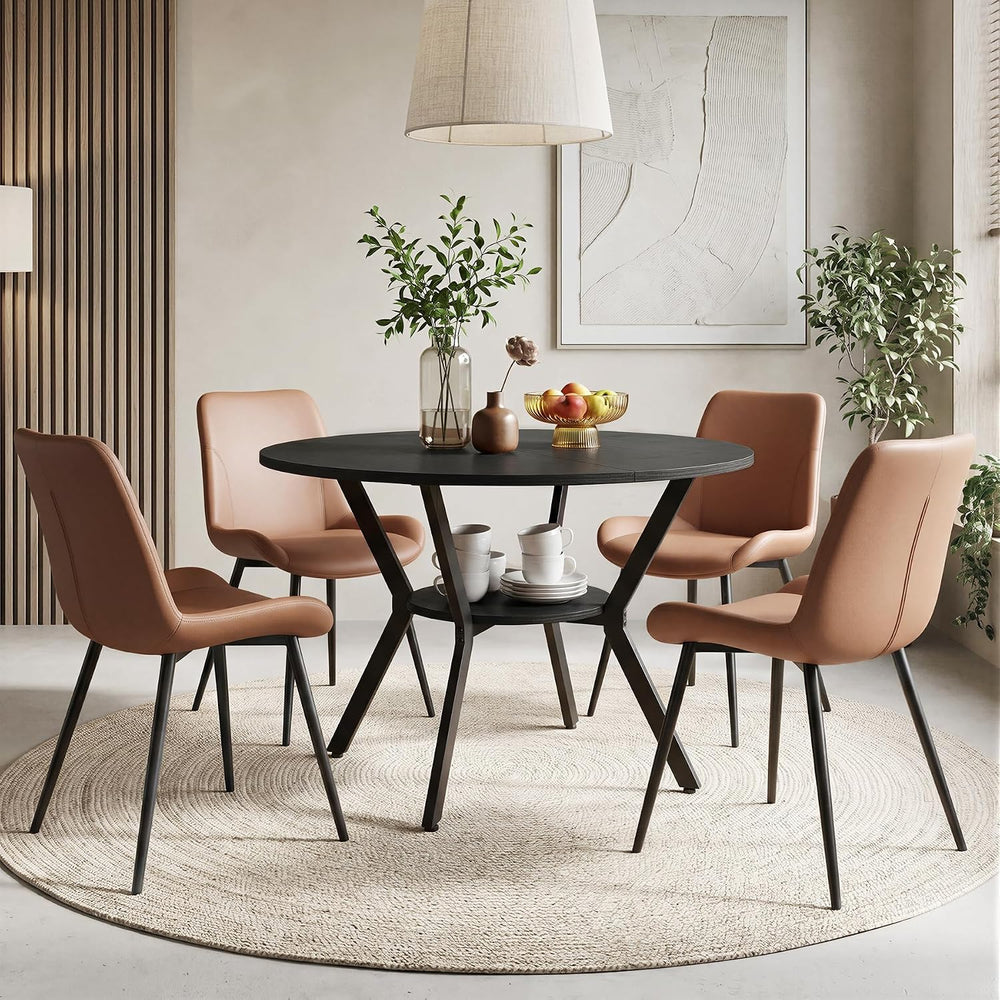 Miereirl 42.13" 5-Piece Round Dining Table Set for 4, Kitchen Table Set ...