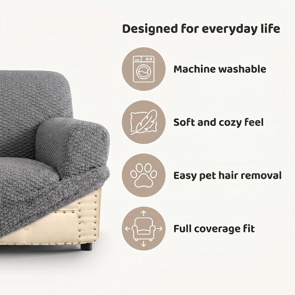 PAULATO Stretch Sofa Slipcovers – Soft Elastic Fabric Couch Cover for Armchai...