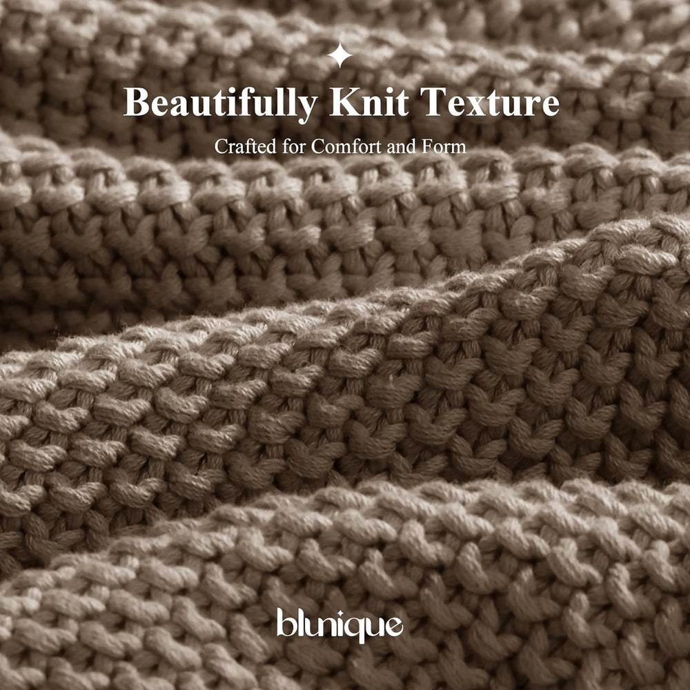 100% Cotton Cable Knit Throw Blanket, Lightweight Soft Knit Blanket for Sofa ...