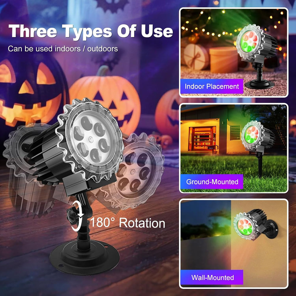 Matekxy Halloween Projector Lights Outdoor, 2025 Upgraded 3D Brighter Green&a...