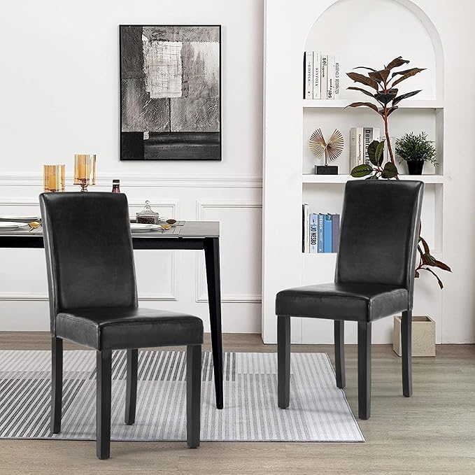 LSSPAID Dining Chairs Set of 2, PU Leather Padded Upholstered Modern Parson C...