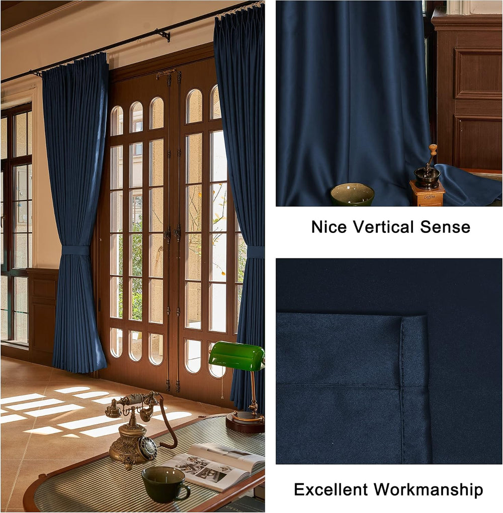 Pinch Pleated Curtains 72 Inches Wide by 84 Inches Long for Bedroom - Room Da...