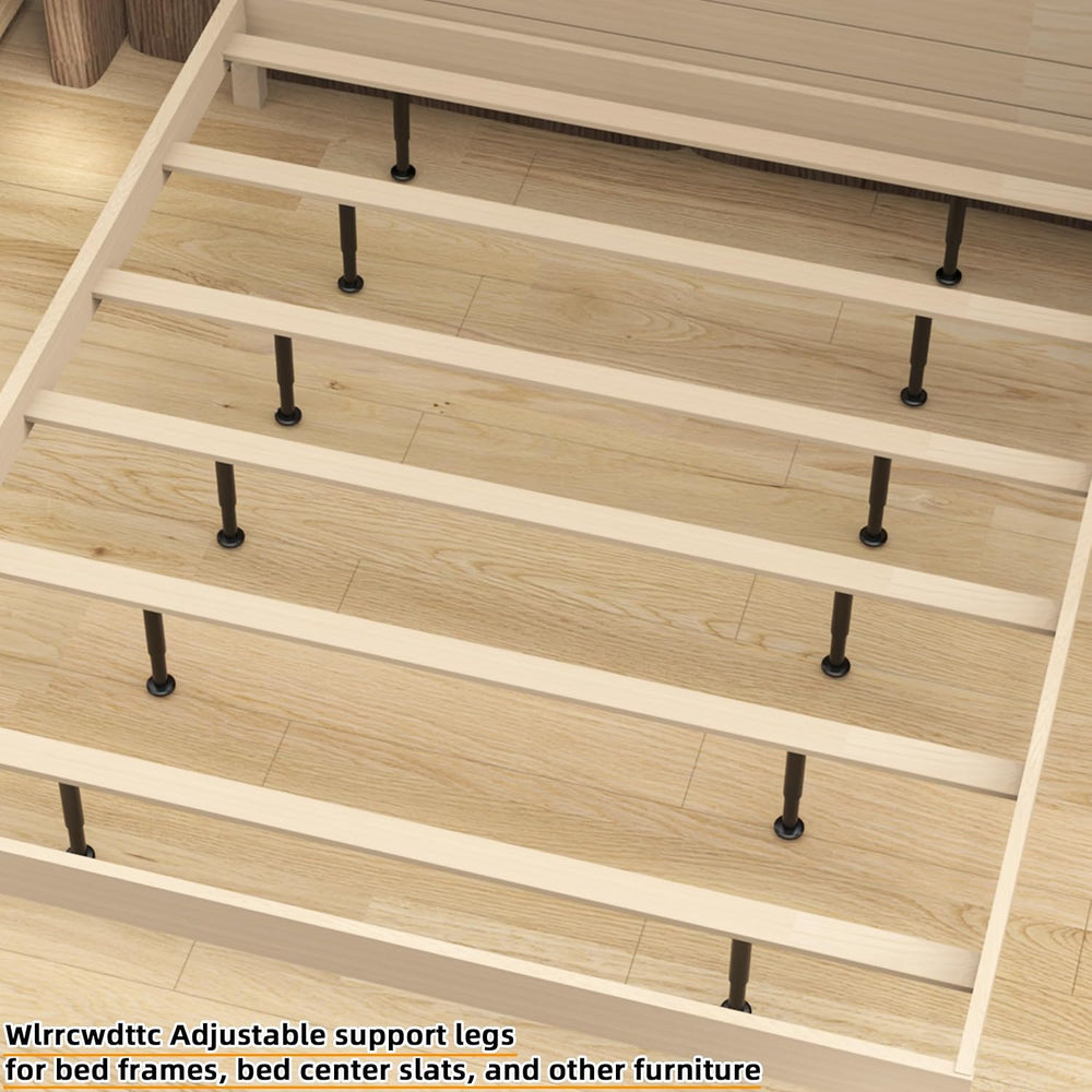 Wlrrcwdttc 4 Pcs Adjustable Bed Center Support Legs 10-17 inch for Bed Frame/...