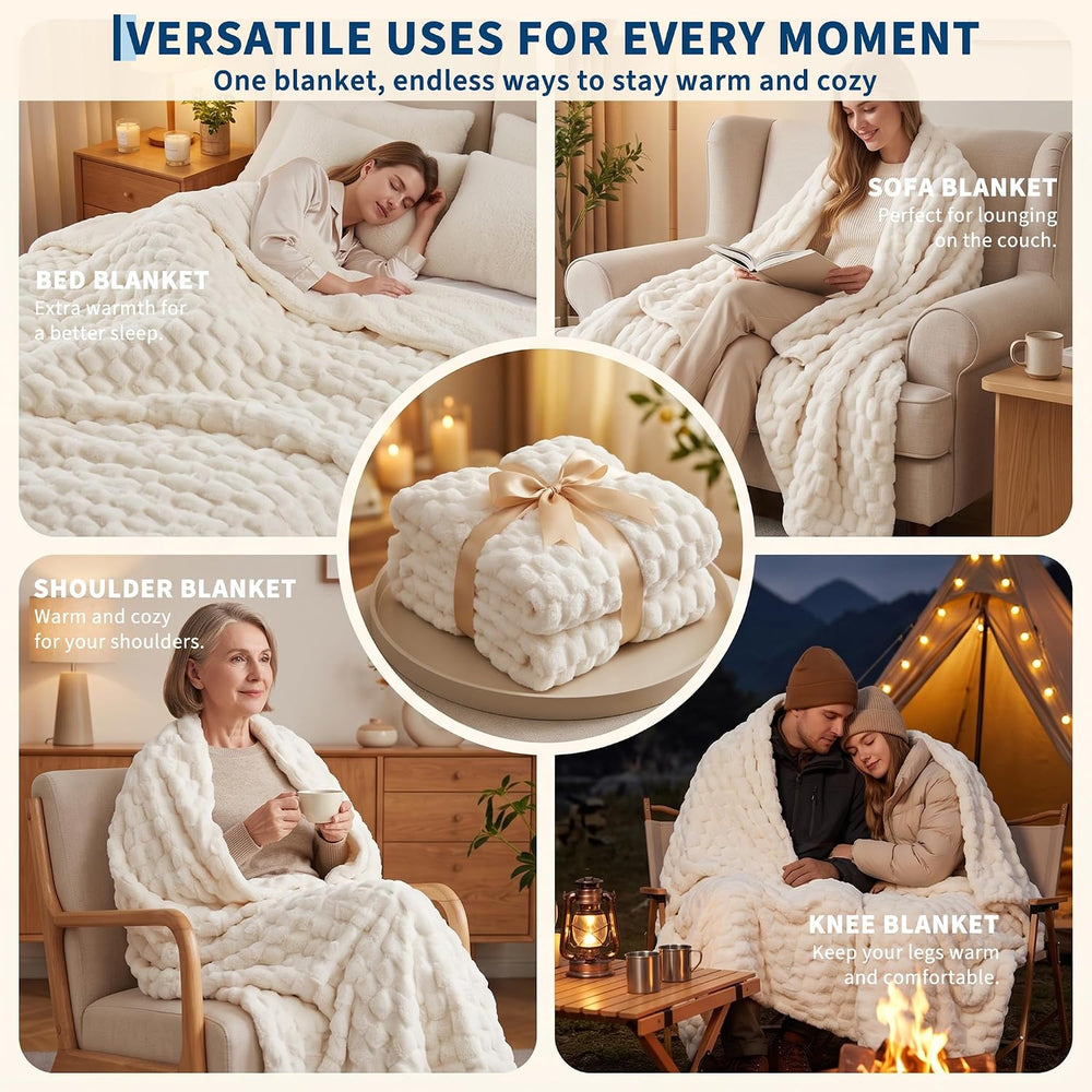 Garvee Heated Weighted Blanket for Adult 15 lbs, 48 x 72 inches, White