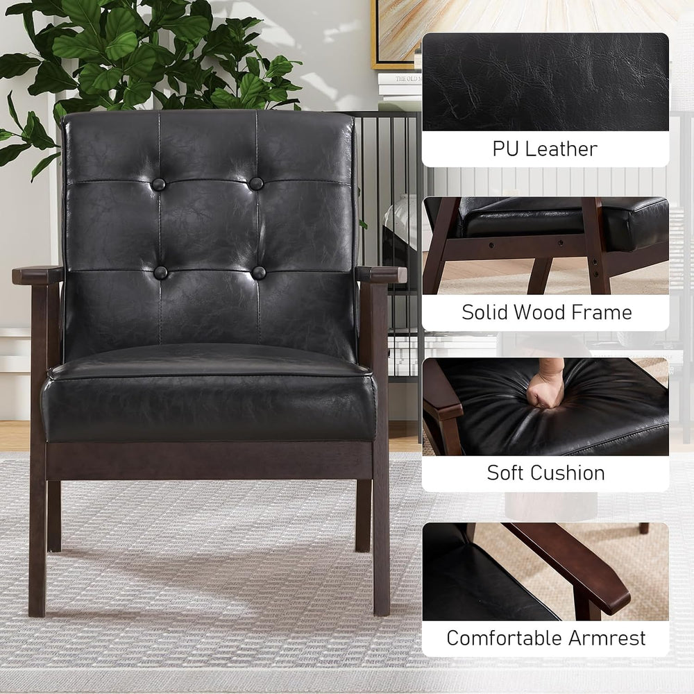Bonzy Home Mid Century Modern Accent Chairs Set of 2 for Living Room, Upholst...