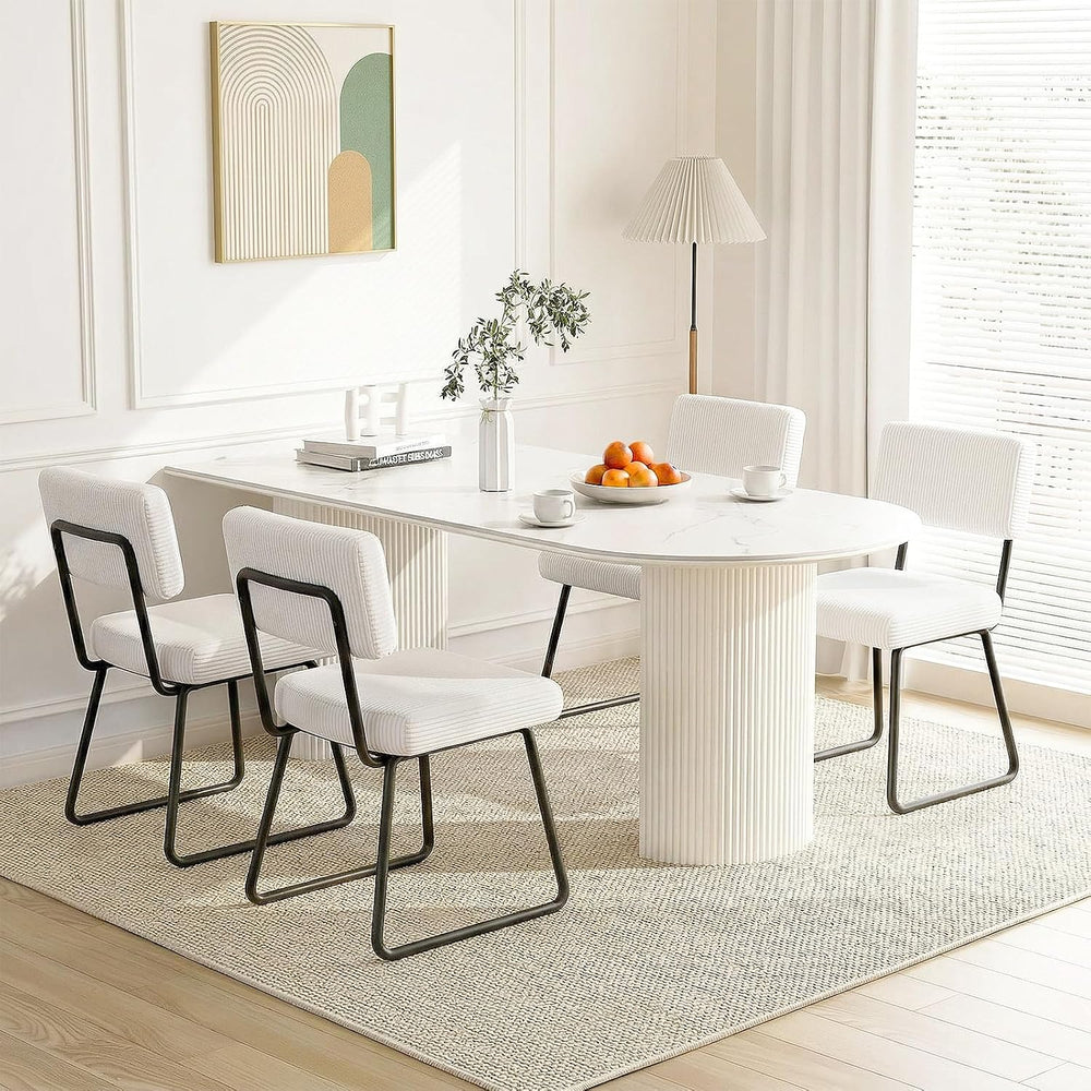 Velvet Dining Chairs Set of 4, Upholstered Dining Room Kitchen Chair with Thi...