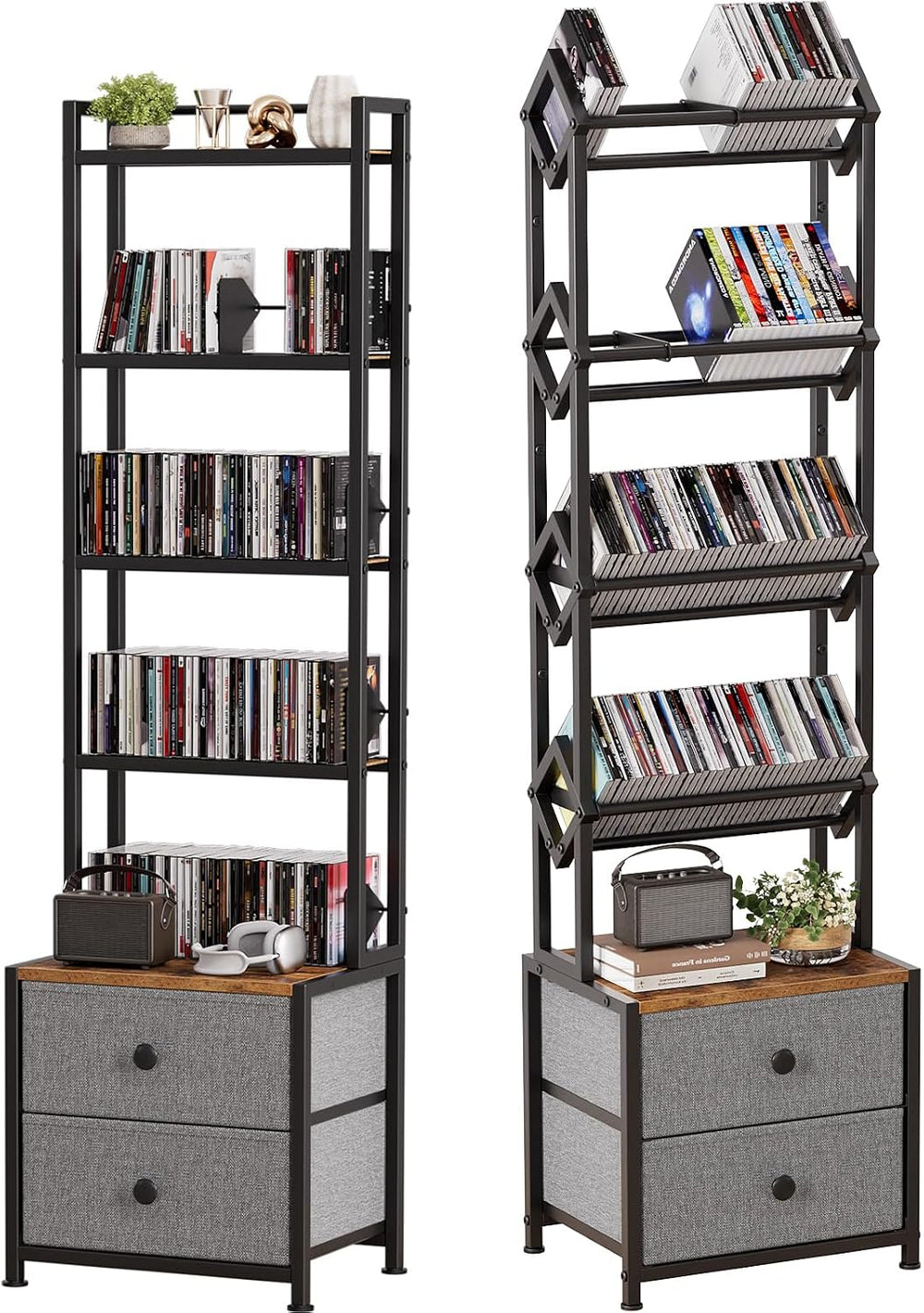 CD Storage Rack Bundle – Multi-Functional Organizer Set for CDs, DVDs, VCDs, ...
