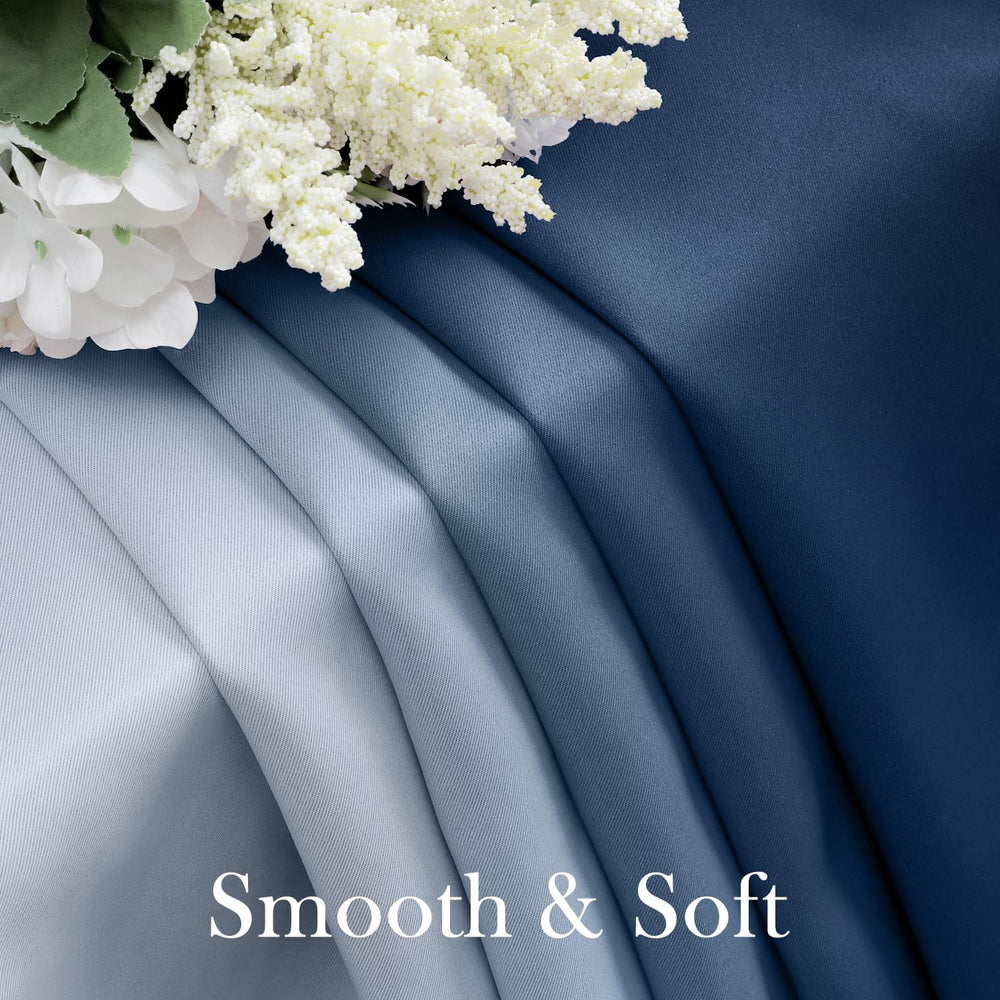 HOMEIDEAS Navy Blue Ombre Blackout Curtains 52W x 84L 2 Panels