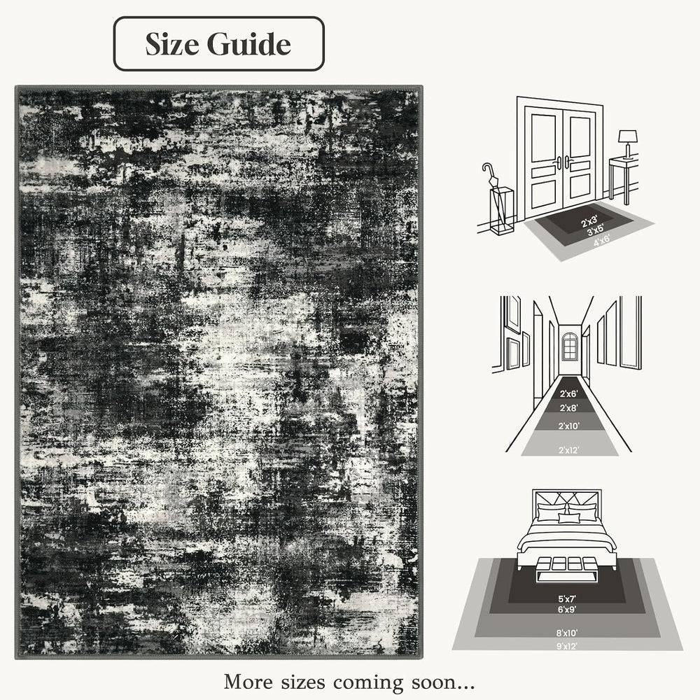 Lansny Abstract Washable 2x8 Runner Rug Runners for Hallways Non Slip