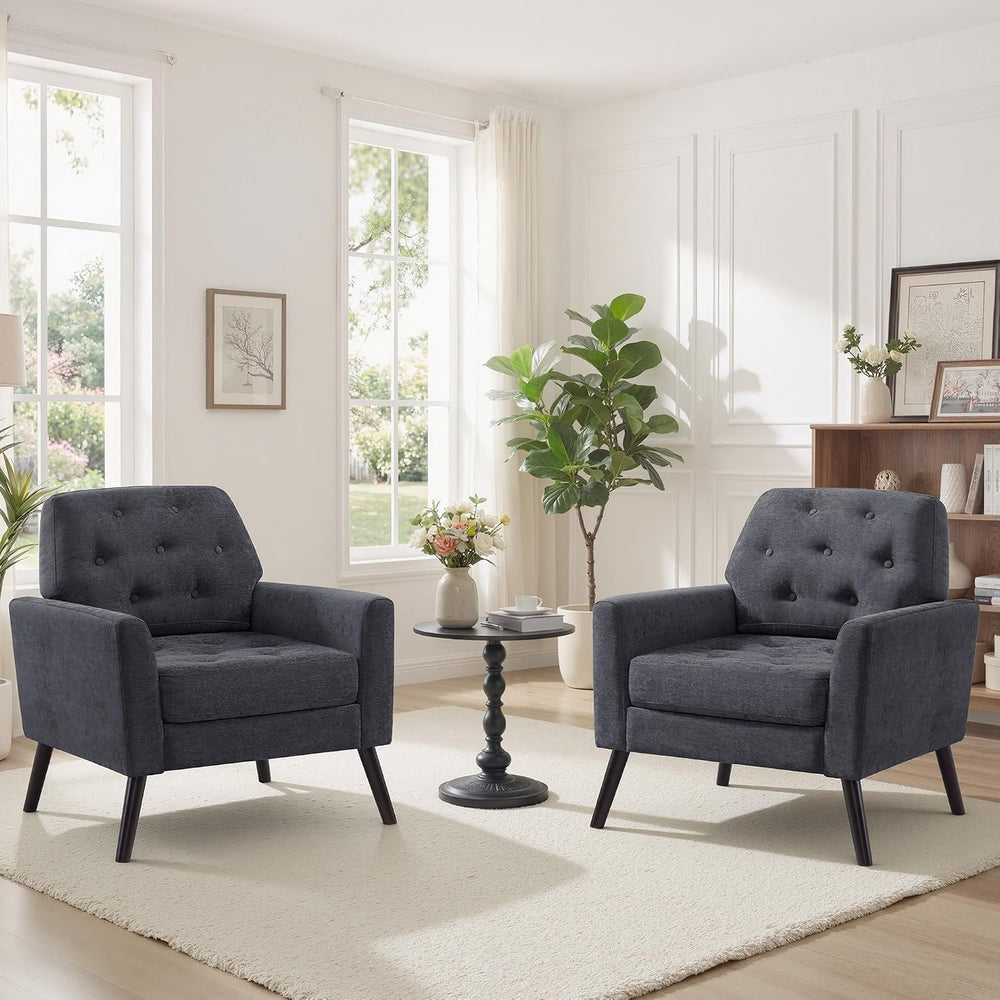 Accent Chair for Living Room, Mid Century Modern Reading Chair, Upholstered A...