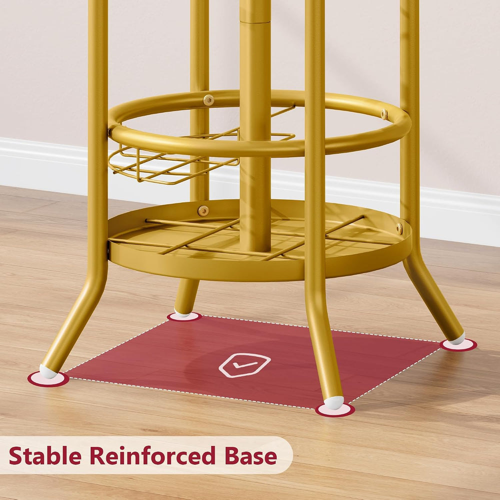 Tajsoon Coat Tree with Umbrella Holder, Coat Rack Freestanding, Coat Hangers ...