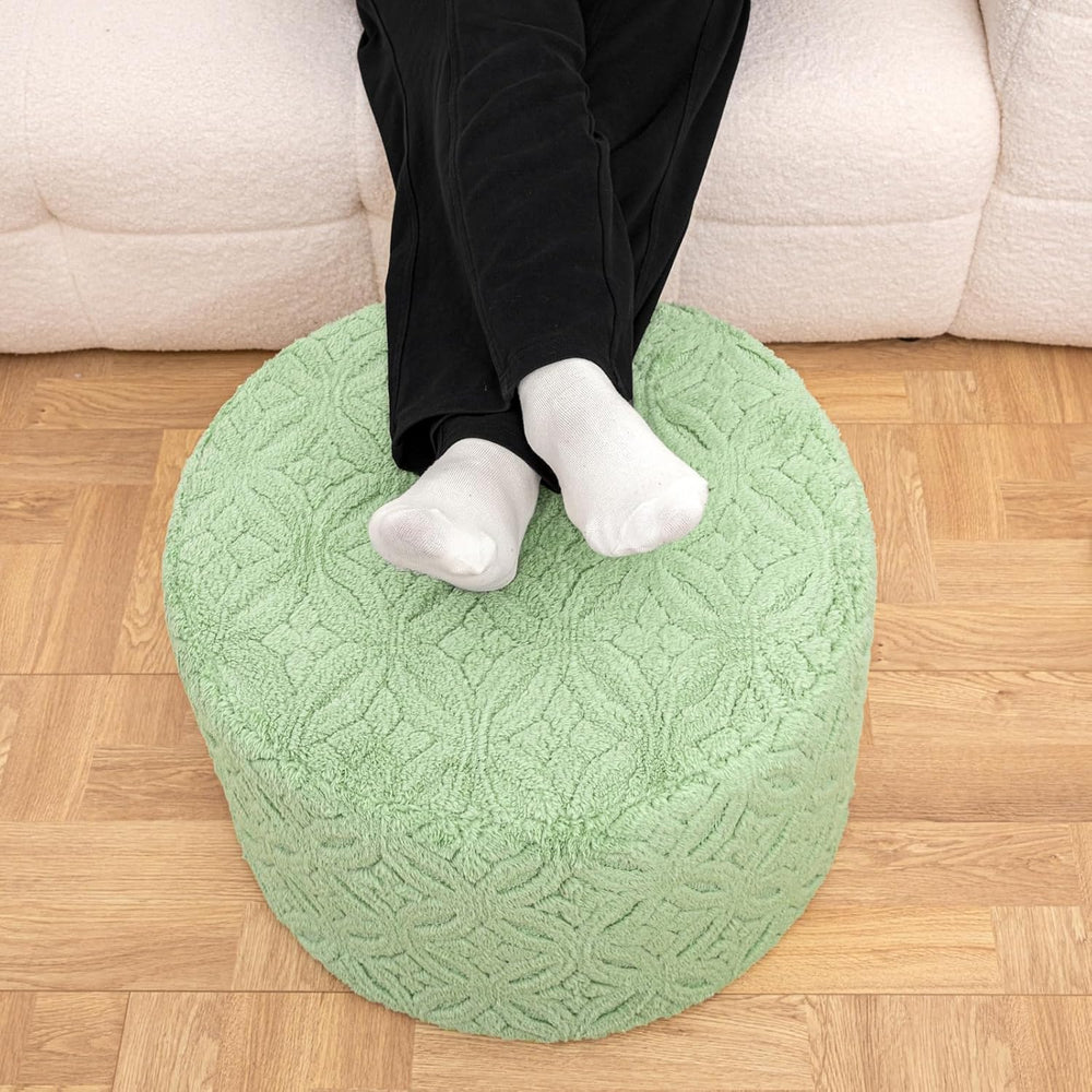 Plush Multi-Functional Ottoman Pouf – Ergonomic Ottoman Foot Rest with Space-...