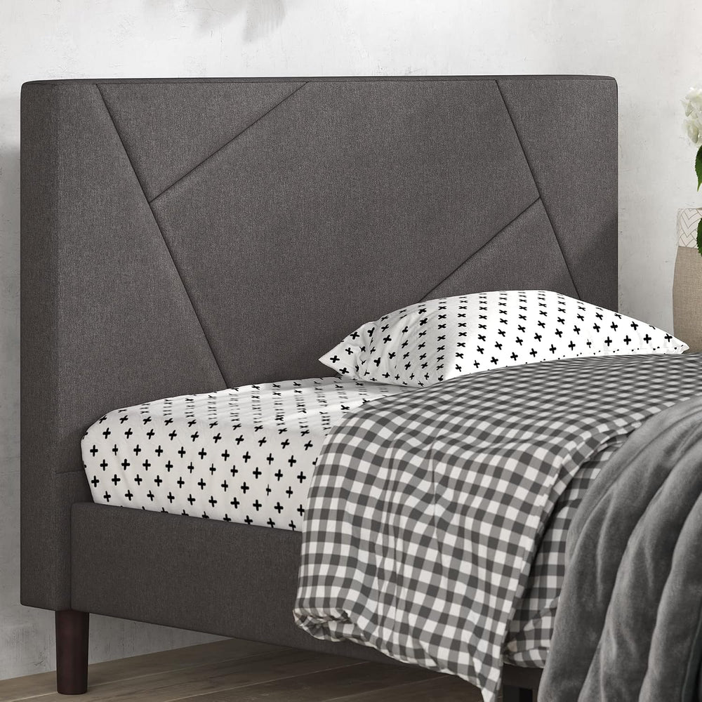 Zinus Judy Upholstered Platform Bed Frame, Mattress Foundation, Wood Slat Sup...