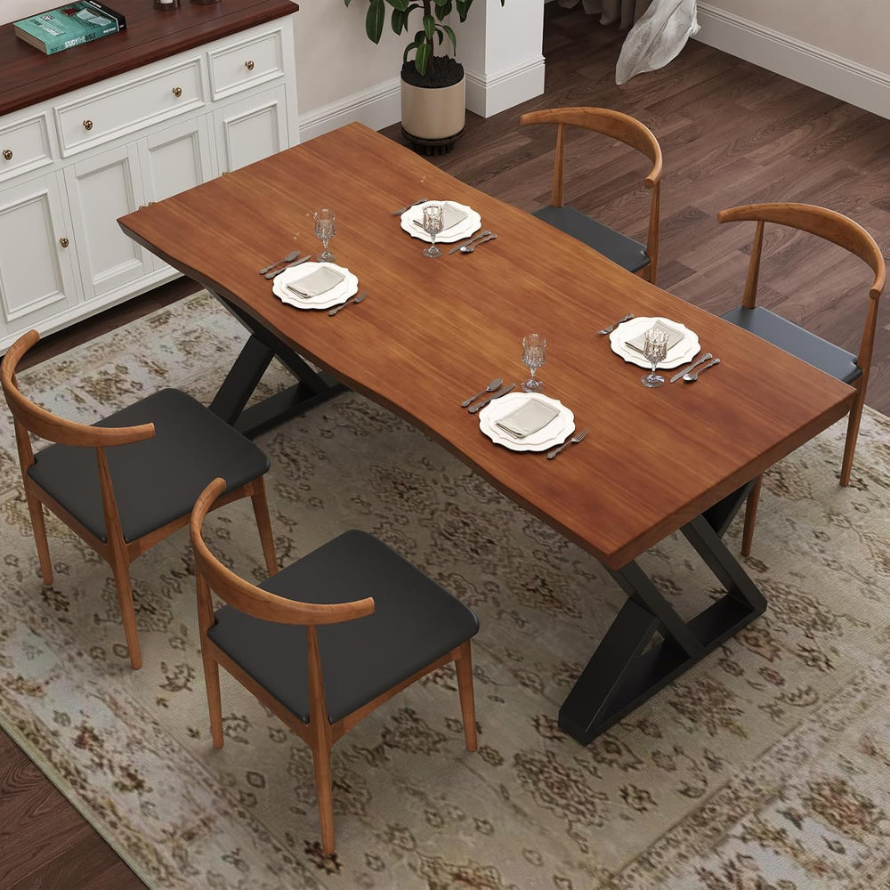 tiedingding 47" Solid Wood Dining Table, Rectangular Kitchen Table with ...