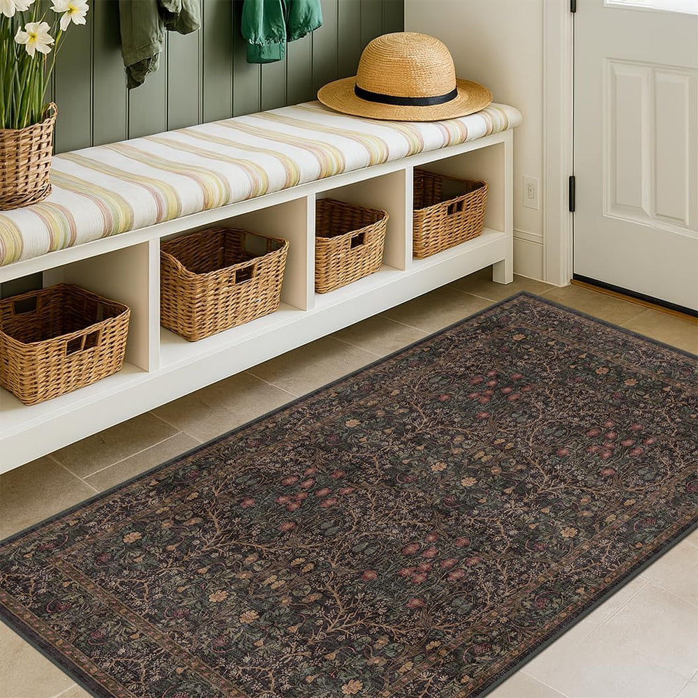 Boho Dark Brown 3x5 Large Entryway Rug