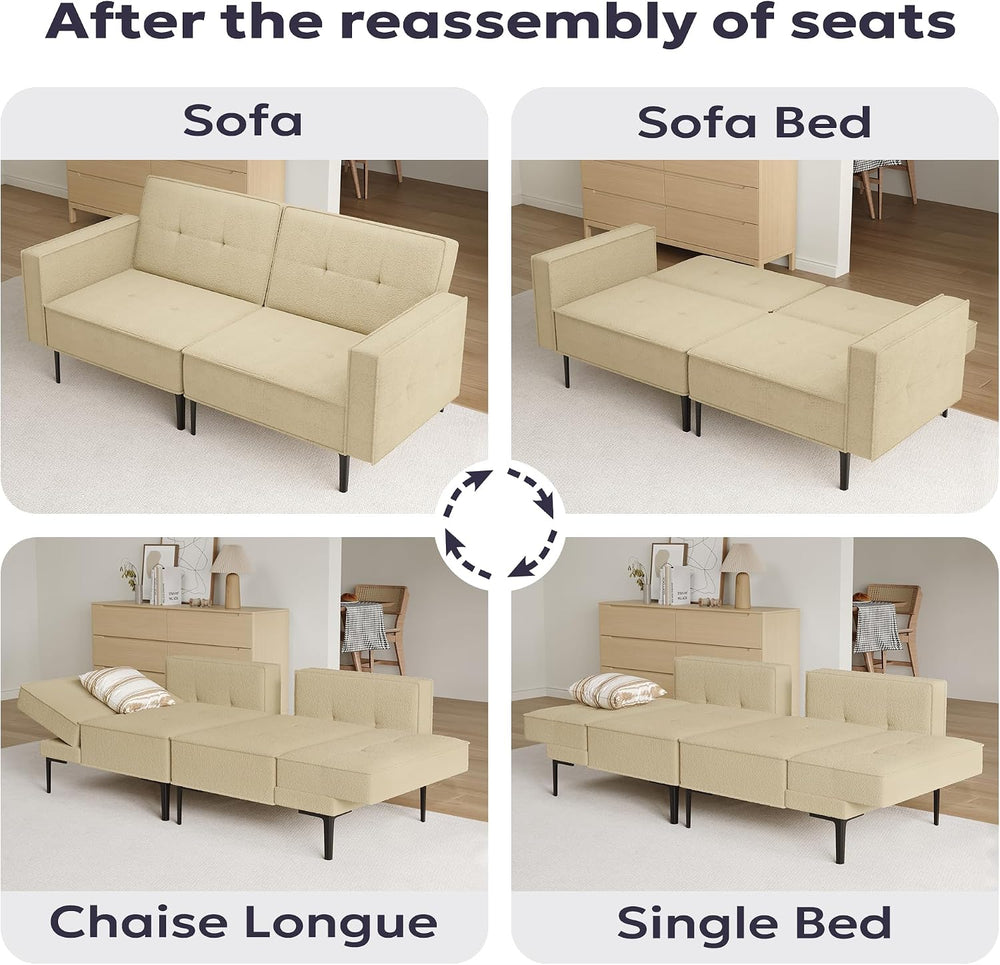 Furnify 68" W Loveseat Sofa, Modern Love Seat Couches for Living Room, U...