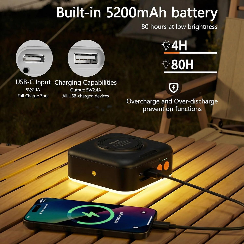 Solar Camping Lantern, Solar Camping Light 5200mAh Rechargeable 1000 Lumens 5...