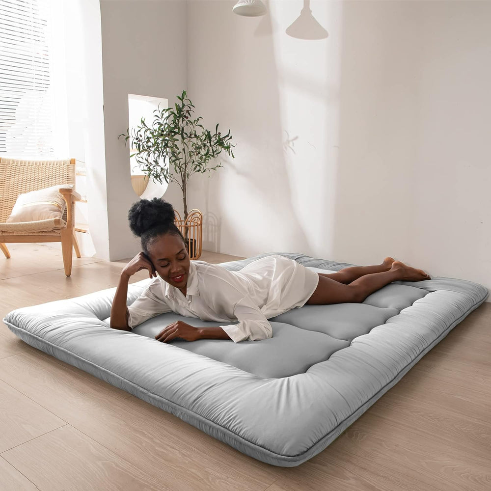 MAXYOYO Japanese Floor Mattress 4" Thick Queen Size Foldable Futon Mattress