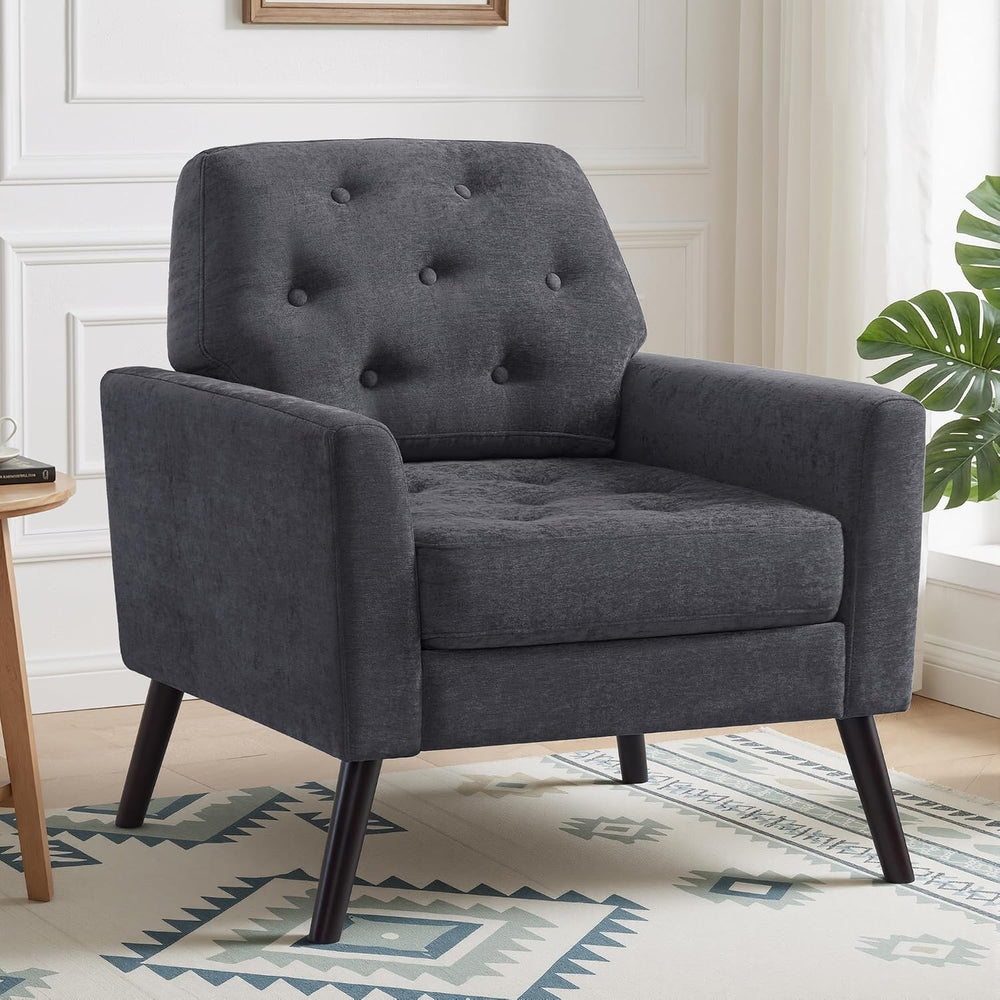 Accent Chair for Living Room, Mid Century Modern Reading Chair, Upholstered A...
