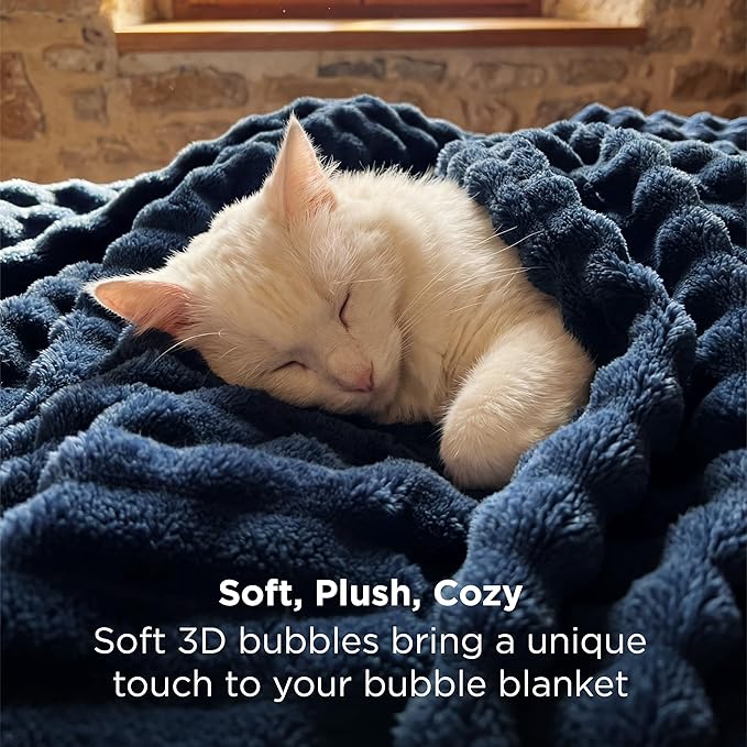 Bedsure 3D Fleece Bubble Blanket