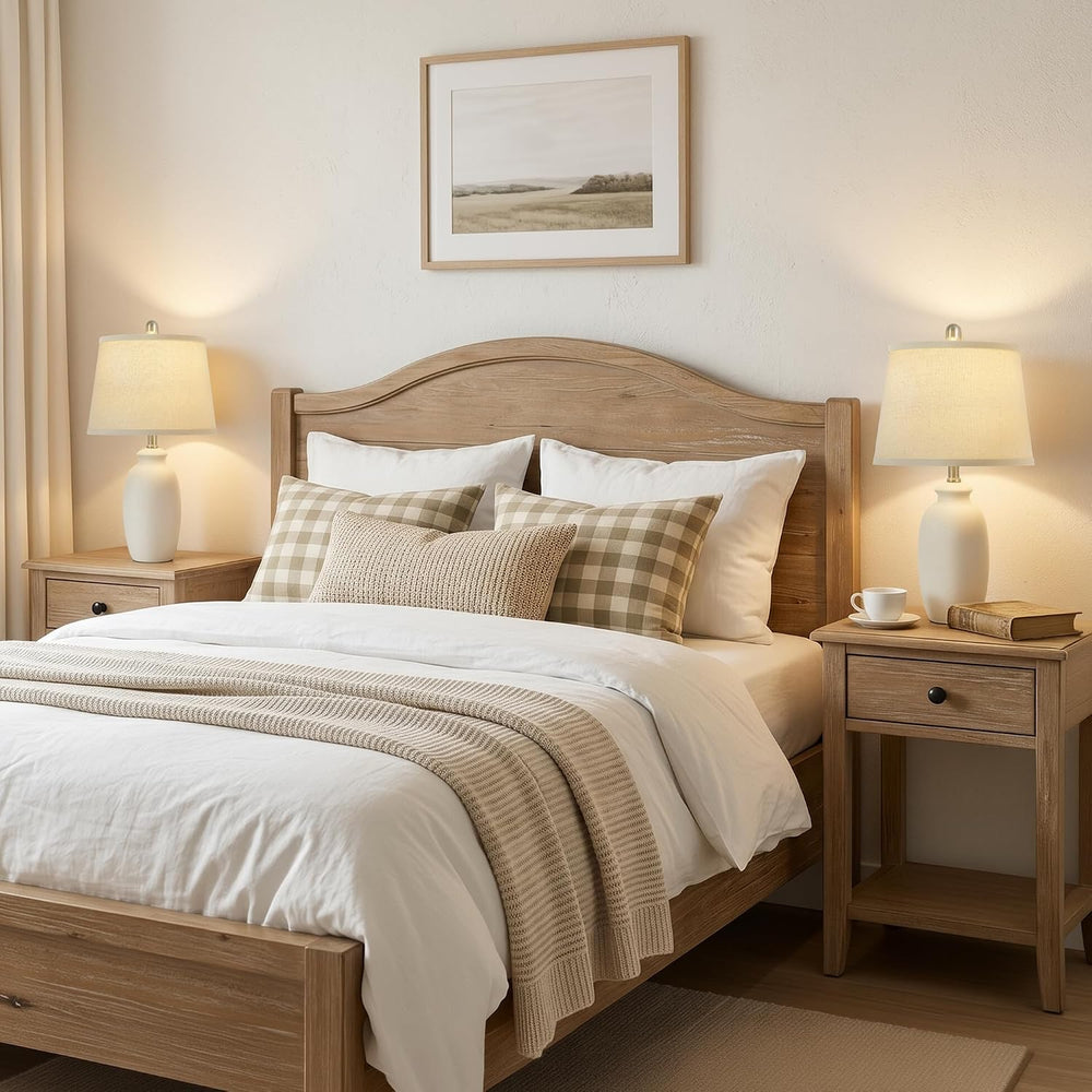 22.75" Ceramic Table Lamps Set of 2,Nightstand Lamps Bedside Lamps