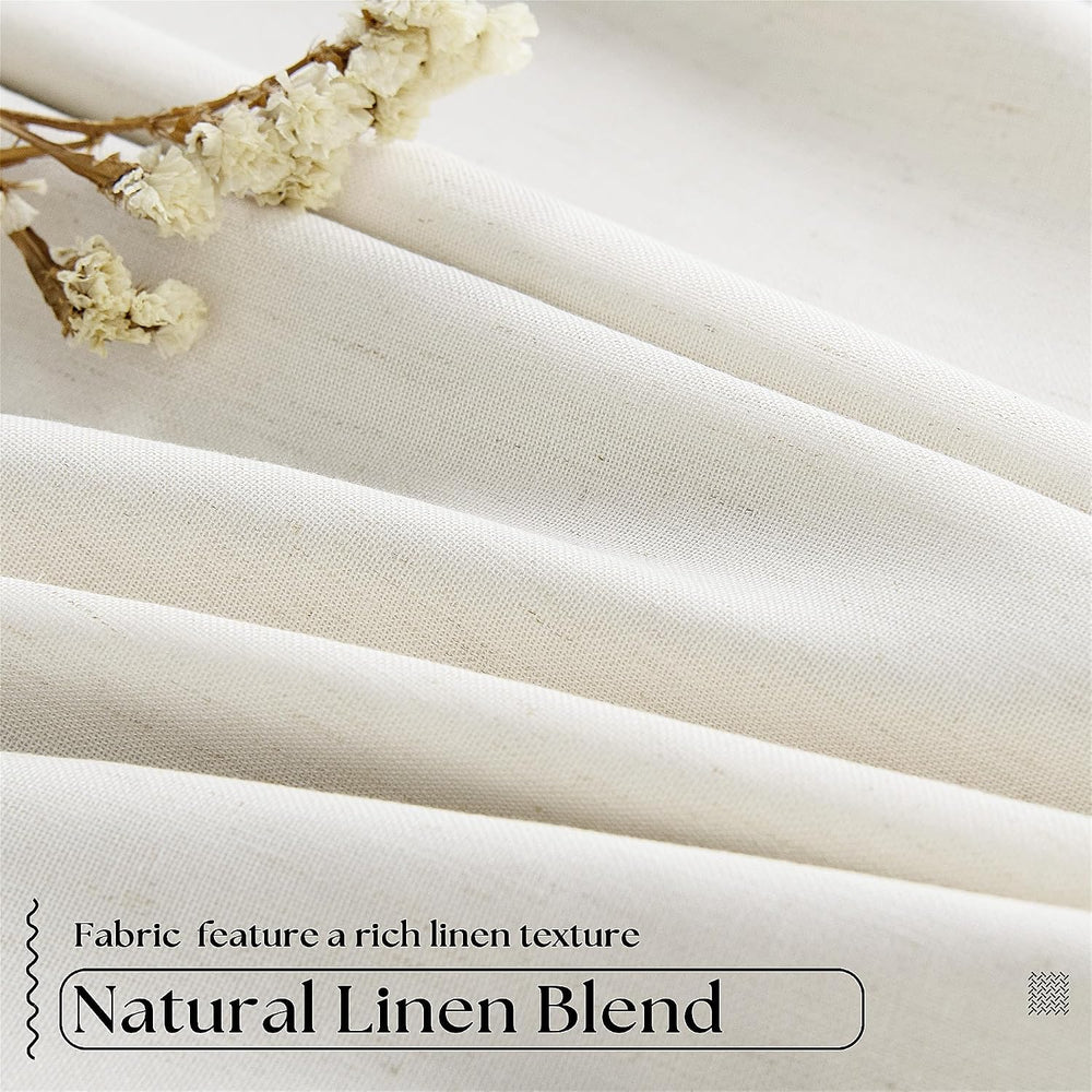 TWODRAPES 102 Inches Long Pinch Pleated Linen Blackout Curtains for Bedroom