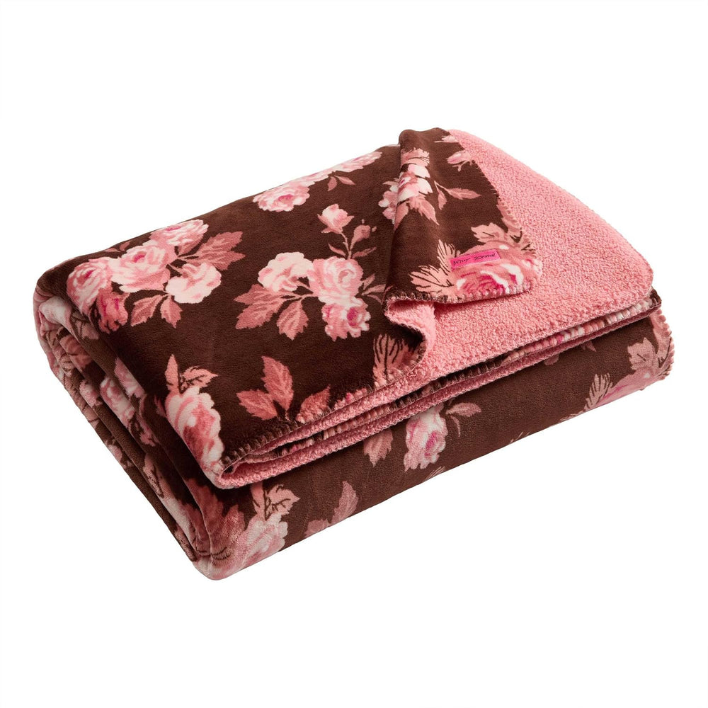 Betsey Johnson – Twin Size Blanket, Soft Plush Bedding with Cozy Sherpa Rever...