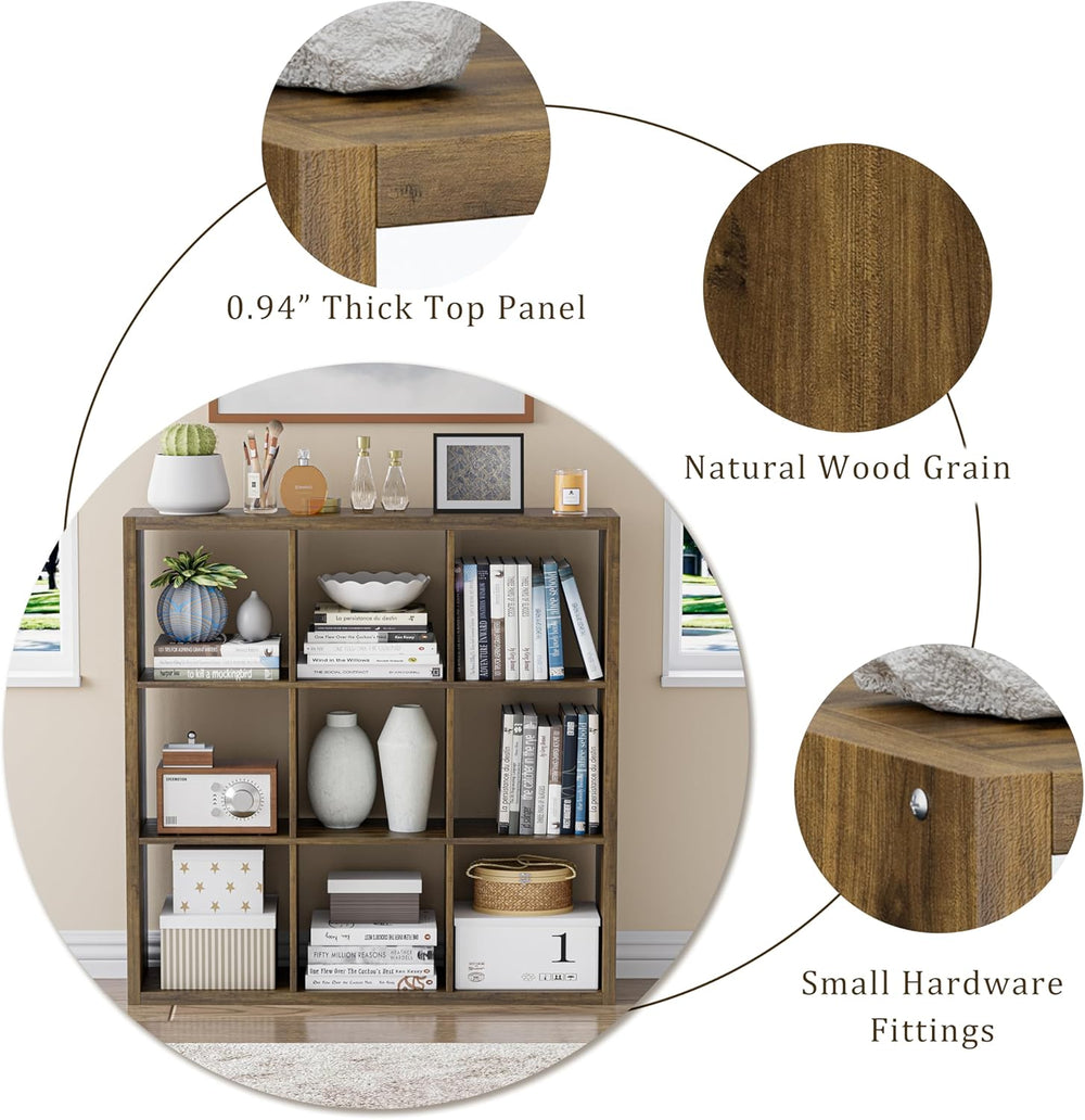 Cube Storage Organizer Bookcase, Decorative 11 inch Open Back Cubical Shelf w...