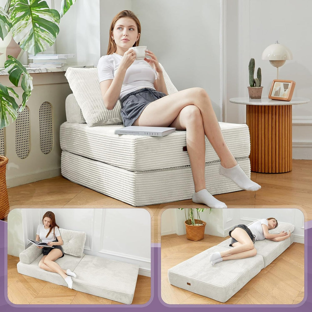 Folding Sofa Bed,No Wall Required Foldable Lounger for Apartment