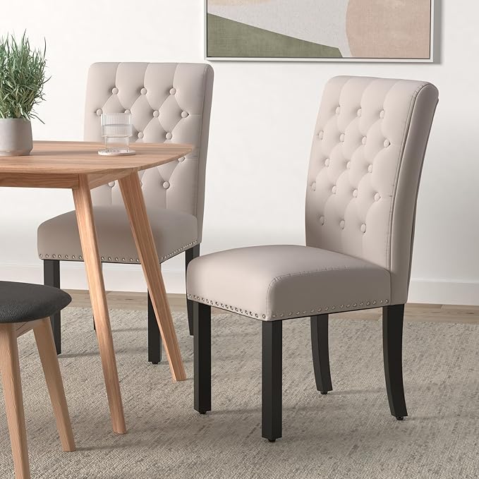 Velvet Dining Kitchen Chair Set of 2, Parsons Upholstered Dining Room Chair, ...