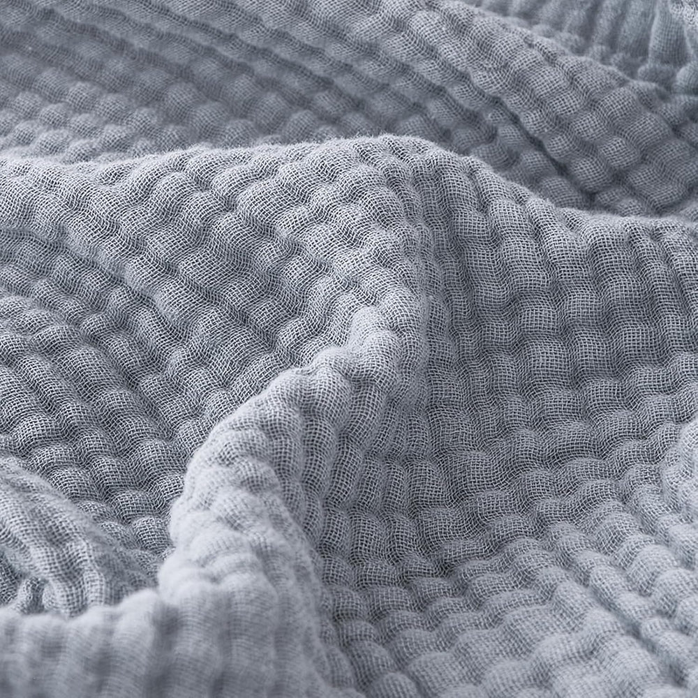 EMME Muslin Blankets Adults Large Throw Blanket Couch Dusty Blue 50" x 7...
