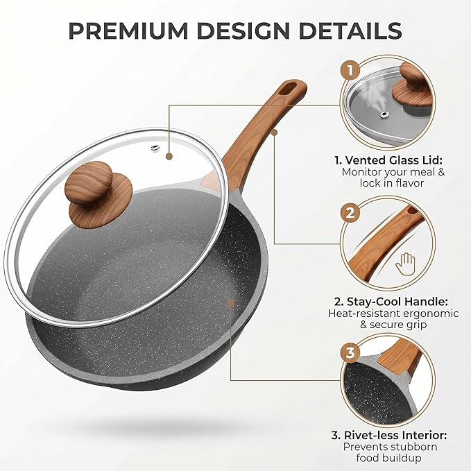 YASHE 11 Inch Nonstick Saute Pan