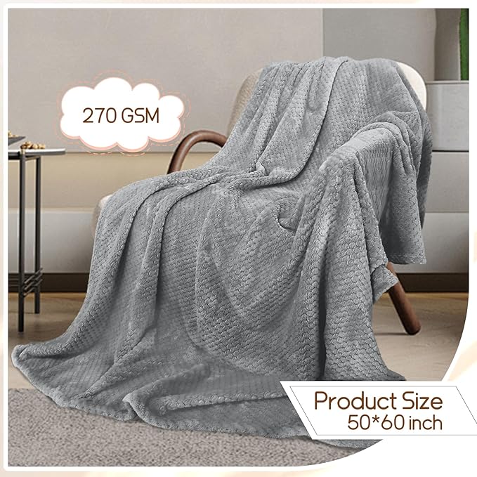 4 Pack Fleece Throw Blankets 50x60 Inches
