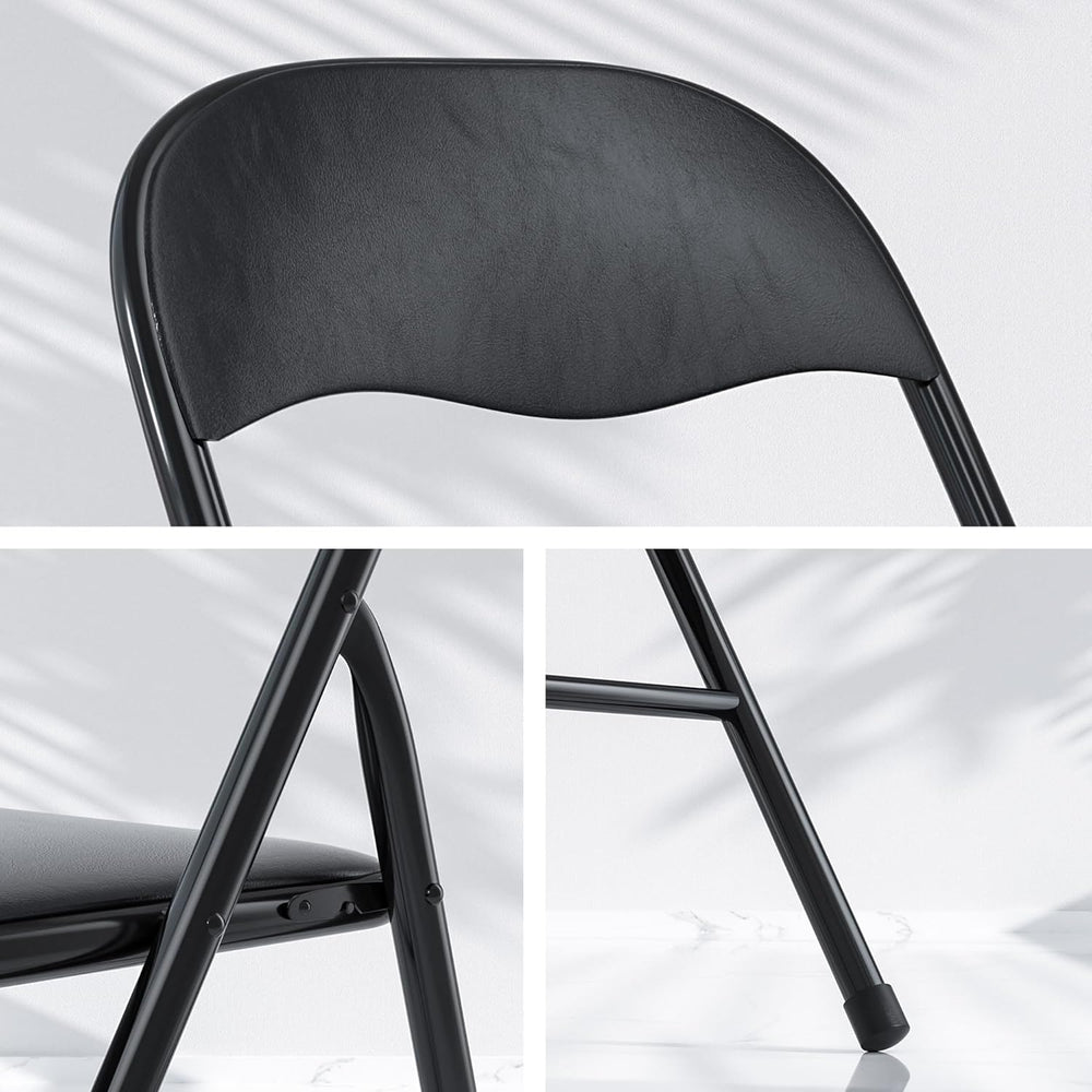 VECELO Folding Card Table and Chair Set of 5 Foldable with Padded Upholstery ...