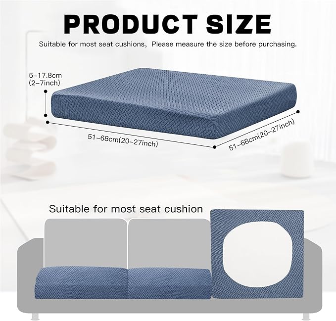 8Pcs Outdoor Cushion Covers, Patio Cushion Covers, Stretch Elastic Slipcovers